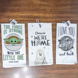 Star Wars Kitchen Towels Set of 3 NWT(Baby Yoda, Chewbacca, The Death Star)